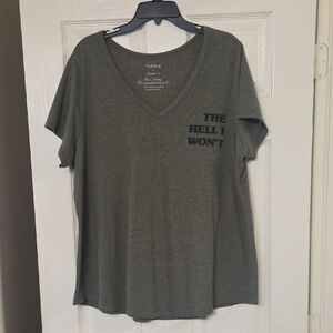 Torrid Olive Graphic V-Neck Tee